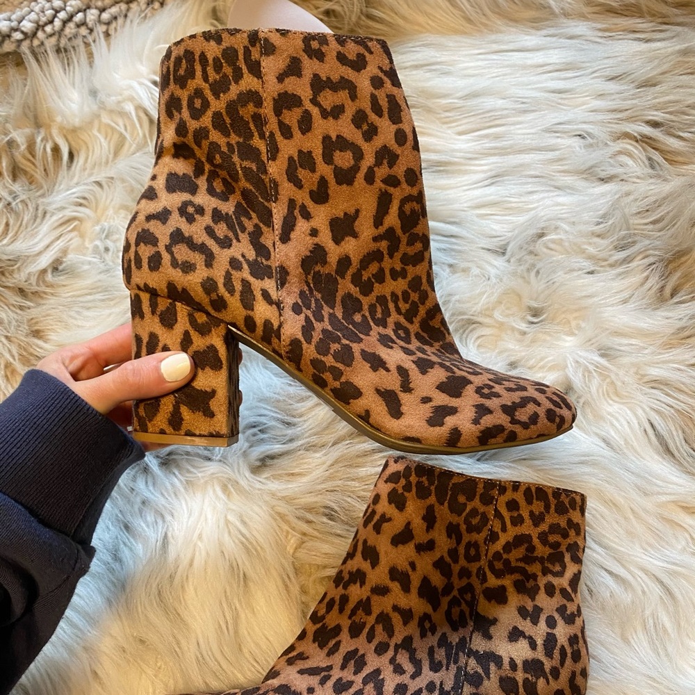 Cheetah print booties